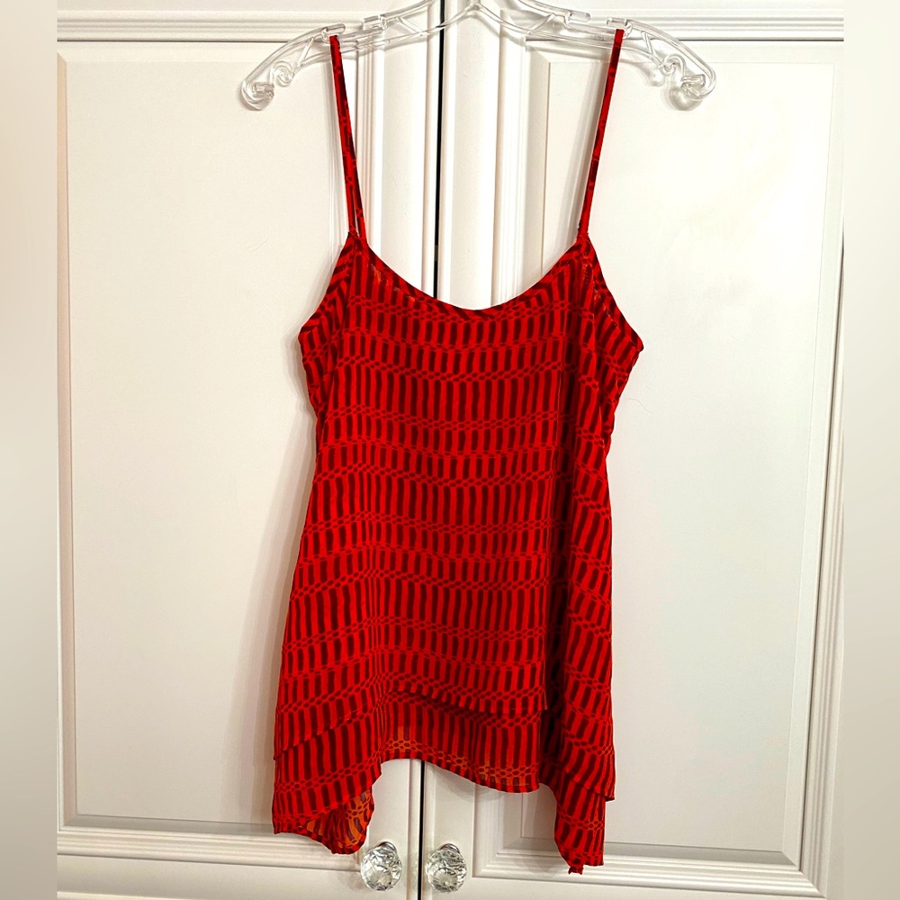 Collective Concepts Womens Size Medium Spaghetti Strap Orange Purple Tank Top